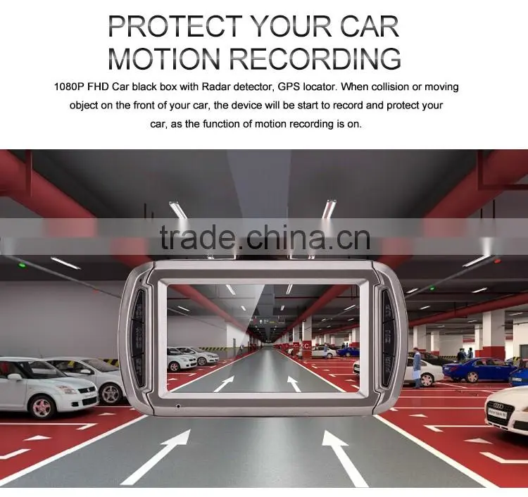 3.0 inch new style Safe Driving Guard DVR with Radar Detection Car DVR and car tracker