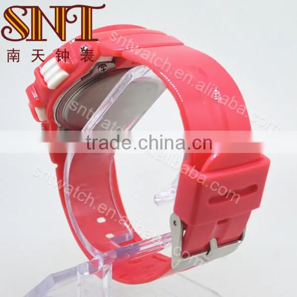 Popular digital watch LCD watch with coral color