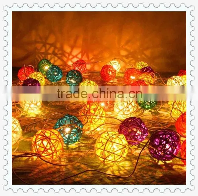 personalized colorful weaving rattan christmas ball