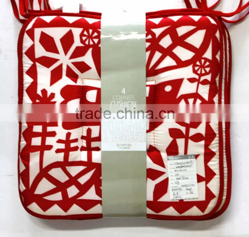 4PCS ORANGE OXFORD POLYESTER PRINTED CHAIR PAD