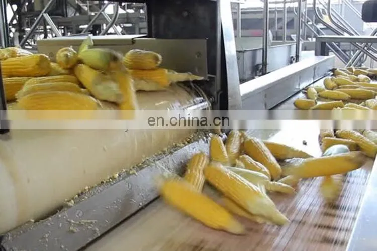 Industrial Sweet Corn Processing Line include Threshing Blanching Washing Dewatering Air Drying Machine