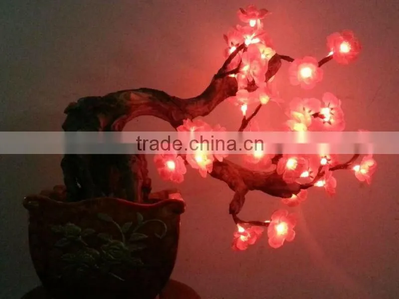 Indoor lighted LED artificial orchid bonsai tree