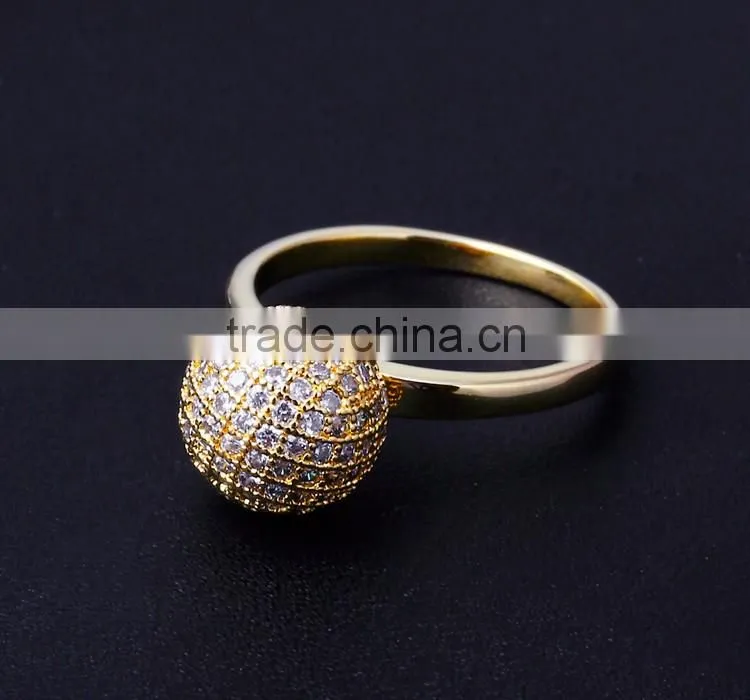 Tiny Ball Romantic Love Gift Pave Setting CZ Stones Top Quality Engagement Ring