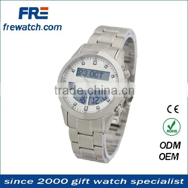 Top quality musilm digital dual azan time watch stainless steel metal case Japan movt quartz watch from china