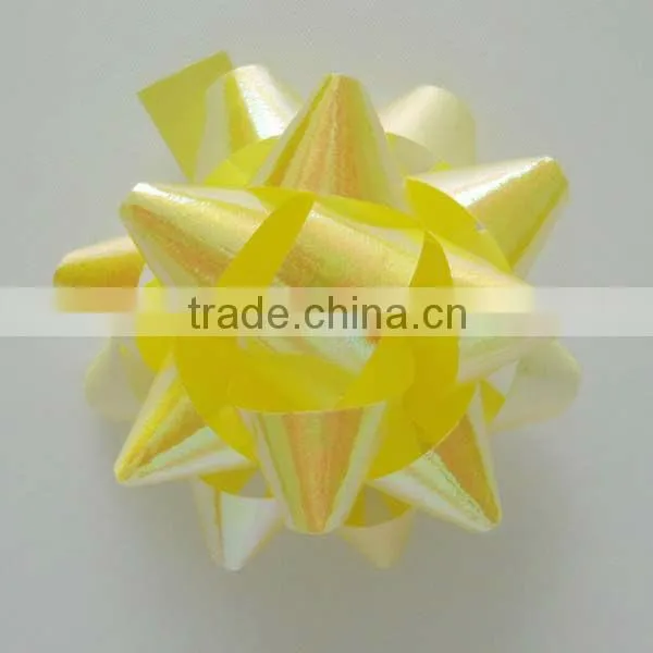 Giant Confetti Star Bow - Red, made of High Gloss PP Ribbon in 230m dia*25mm wide ribbon*30 loops