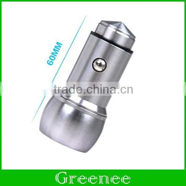 Stainless Steel Safe Hammer Dual 2.4A USB Car charger for iPhone 6S and Mobile Phone