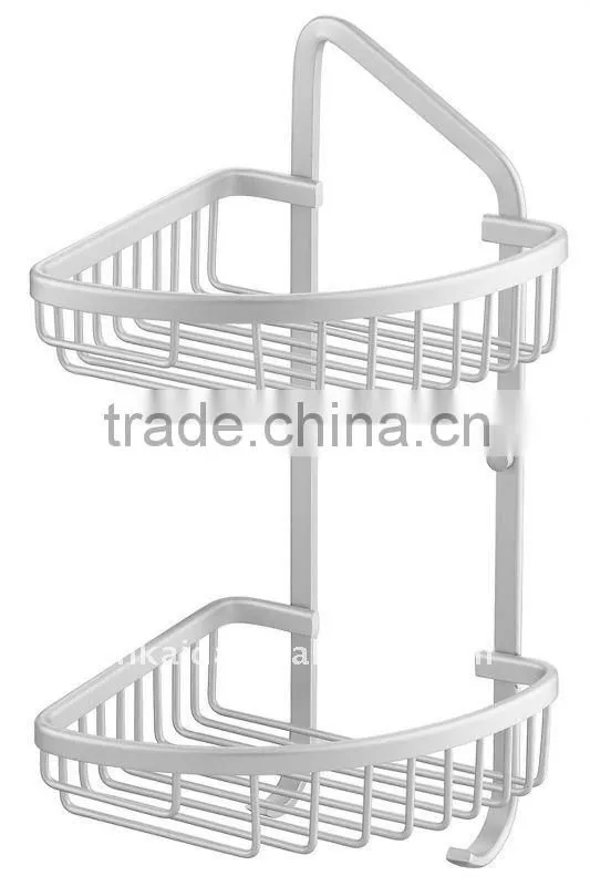 Aluminum Bathroom Rack corner shelf corner basket with hooks