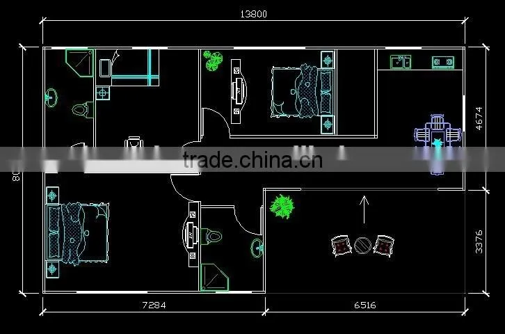 cheap modular home/prefab mobile homes/ 3 bedroom prefab modular home