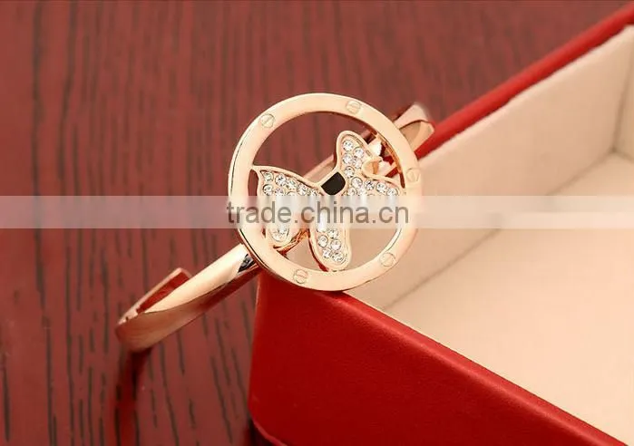 High quality lovely rose gold dog charm animal bracelet