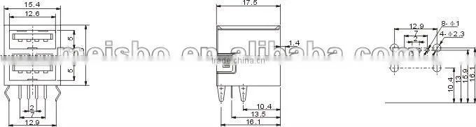 Dual port usb combo connector