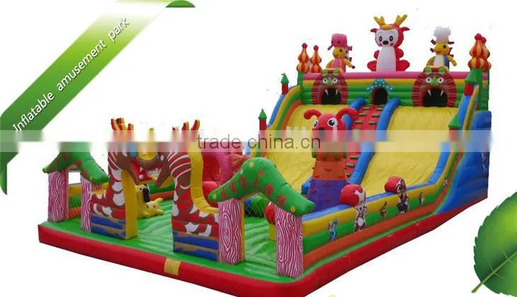 Inflatable amusement park with castle ,inflatable fun city for fun ,giant fun city park