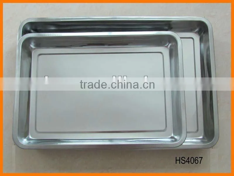 HS4067 Stainless Steel Square Tray, 7cm Height Baking Tray and Serving Tray