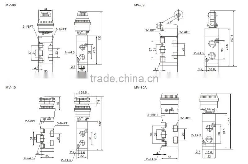Low price control valve MV-08 MV series