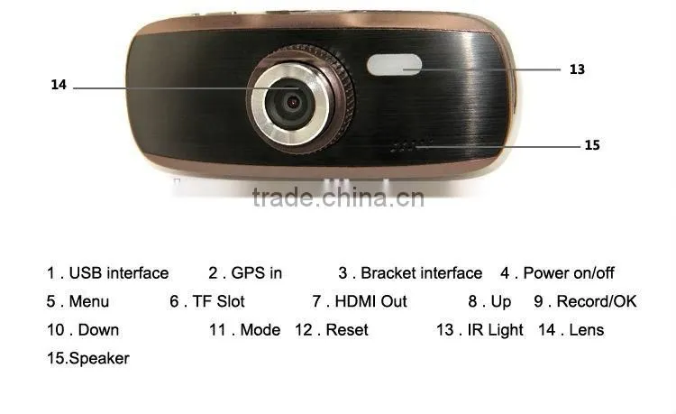 car dvr D2 night vision king rearview mirror tachograph / 1080P Full HD super wide angle / WDR / Novatek 96650