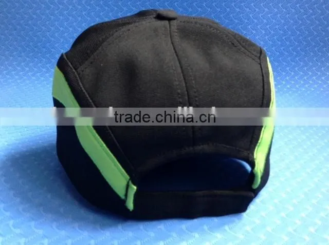wholesale sports cap with green stripe,high quality sports cap