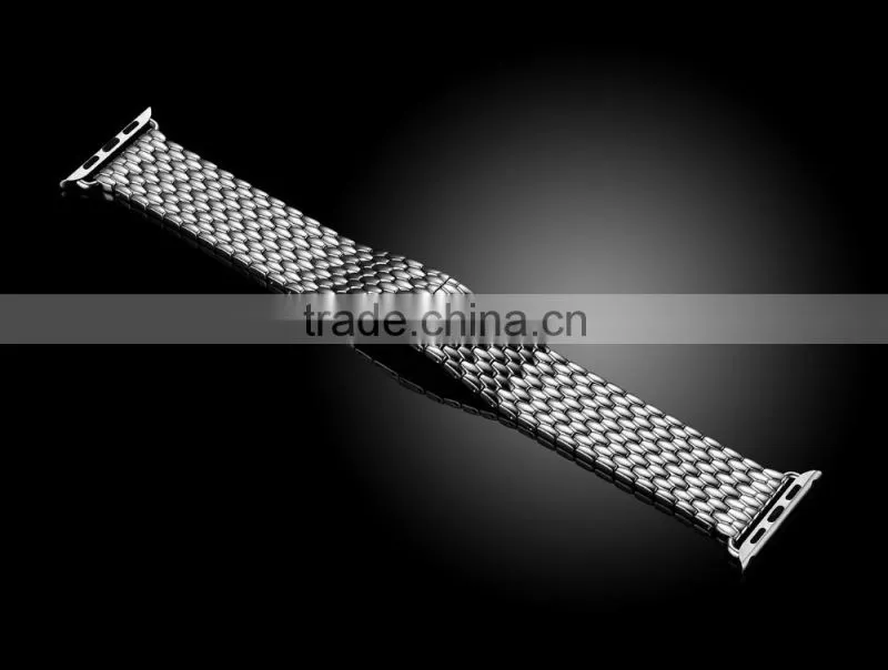 Icarer Armour Stainless Steel Watch Band For iWatch Sliver Wrist Strap For 38MM Apple Watch MT-4251
