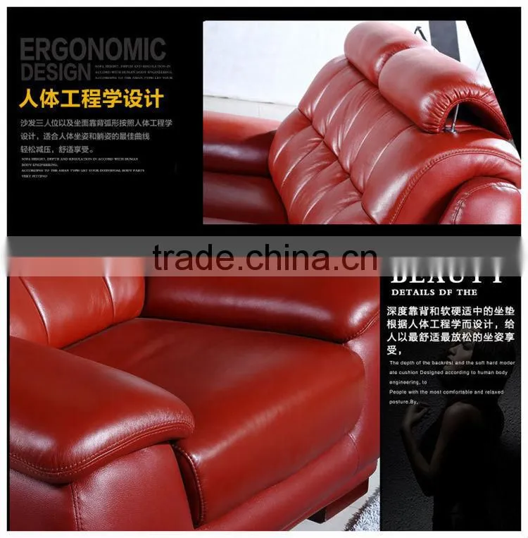 2014 new red leather sofa italian