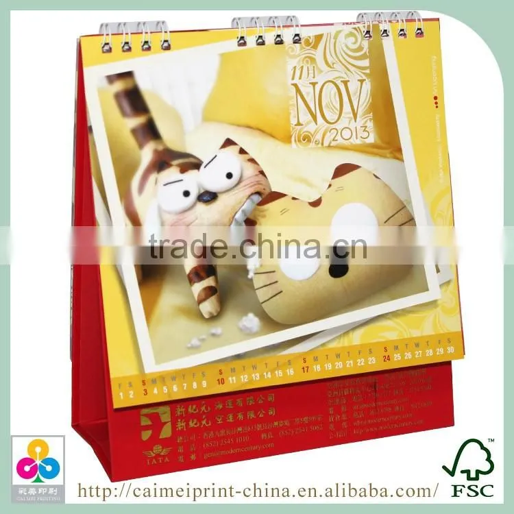 2017 standing desk calendar printing manufacturer