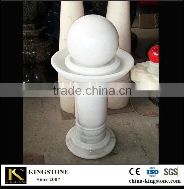 tiered white marble stone floating water ball