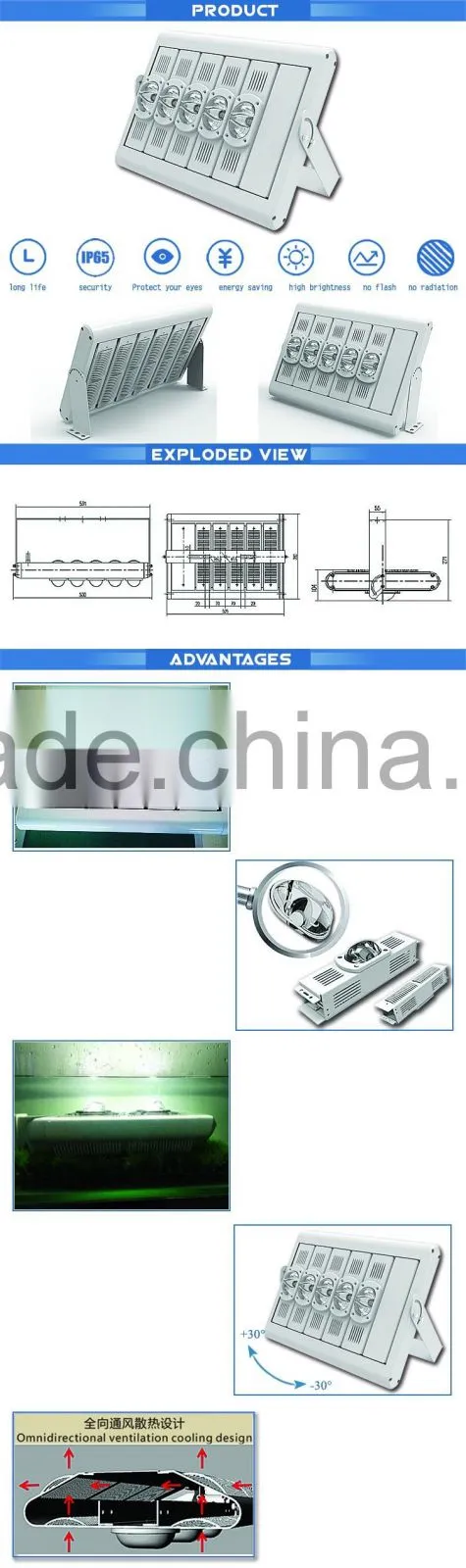 High power meanwell 200 watt LED flood light