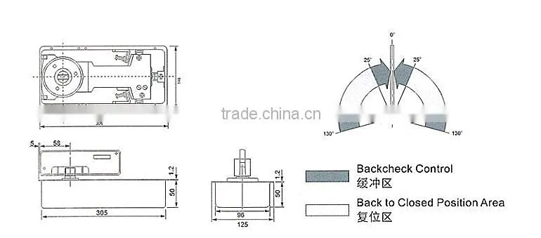 DL-322 china supplier cheap Stainless steel hydraulic floor spring