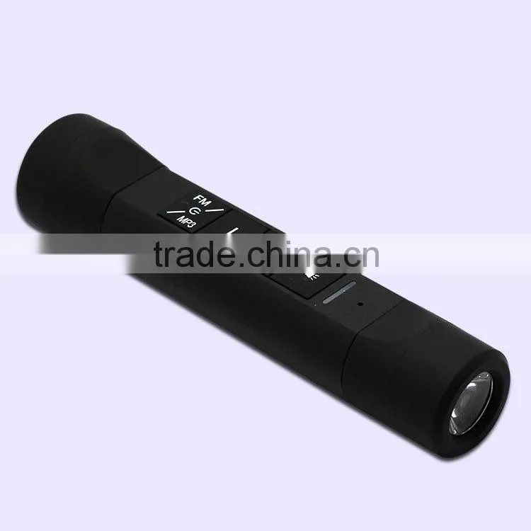 4in1Multifunction music torch mini speaker 2200mah flashlight torch with power bank
