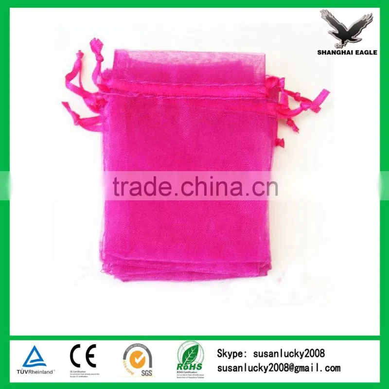 Organza gift bags hot pink