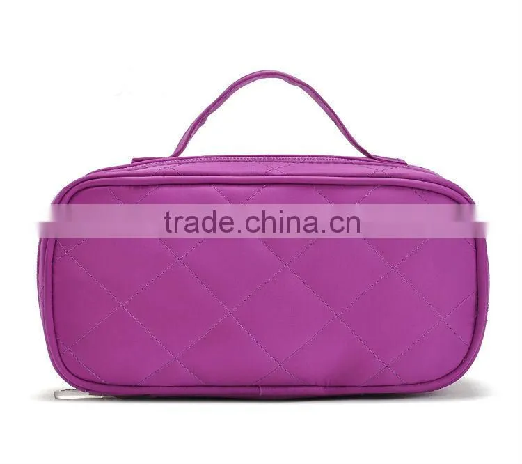 Nylon quilted cosmetic travel bag
