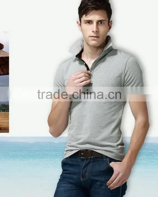 Bottom price promotional charcoal men's long sleeve polo shirt