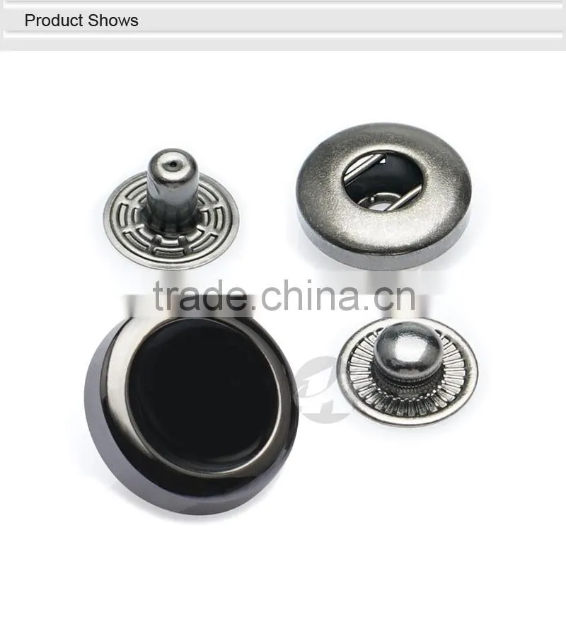 Newest Fashion Black Sleek Spring Snap Button