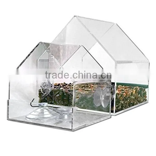 Clear acrylic bird house & feeder