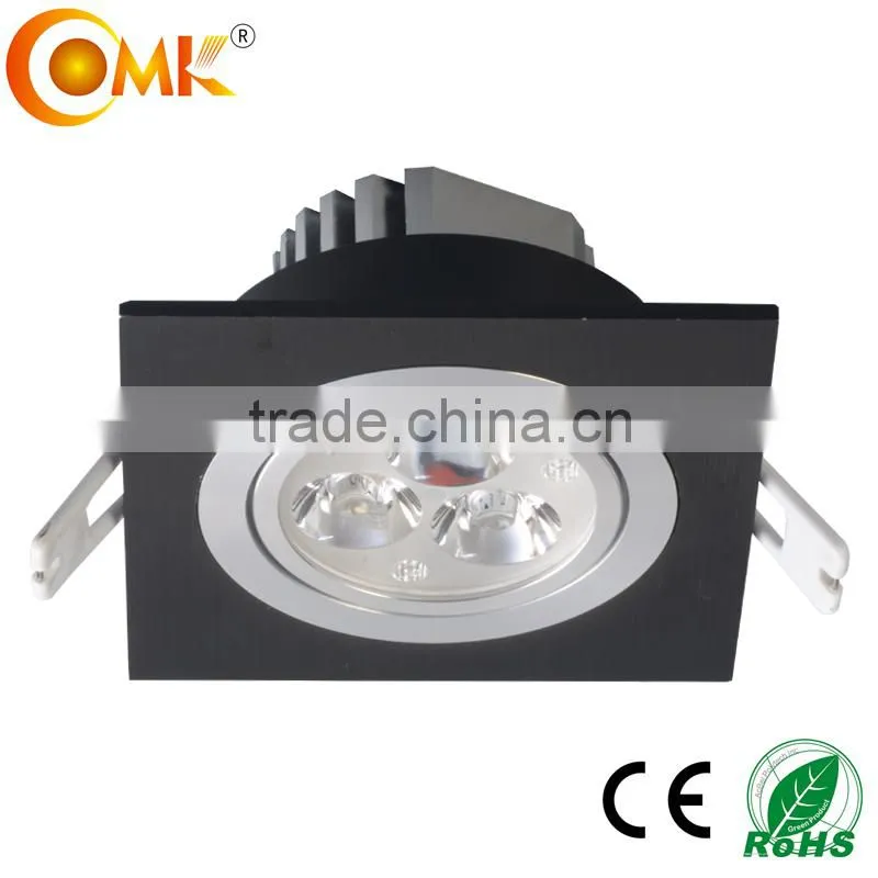 china supplier black lighting ceiling square 3w 9w bridgelux adjustable led ceiling panel light