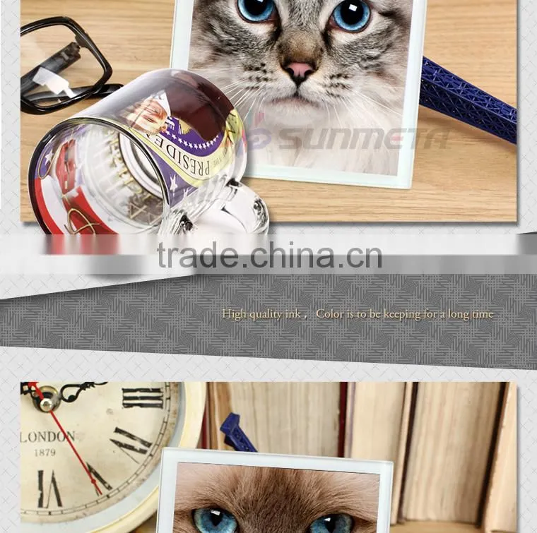 Sunmeta factory directly blank sublimation Square glass coaster BL-17A