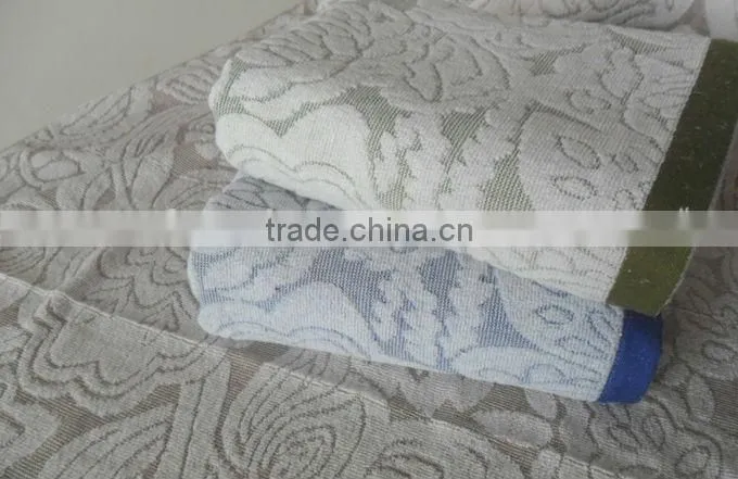 orange jacquard velvet cotton bath towels