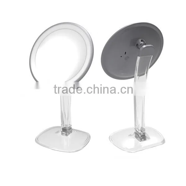 1000mAh lithium battery lighted stand desktop vanity mirror with magnification