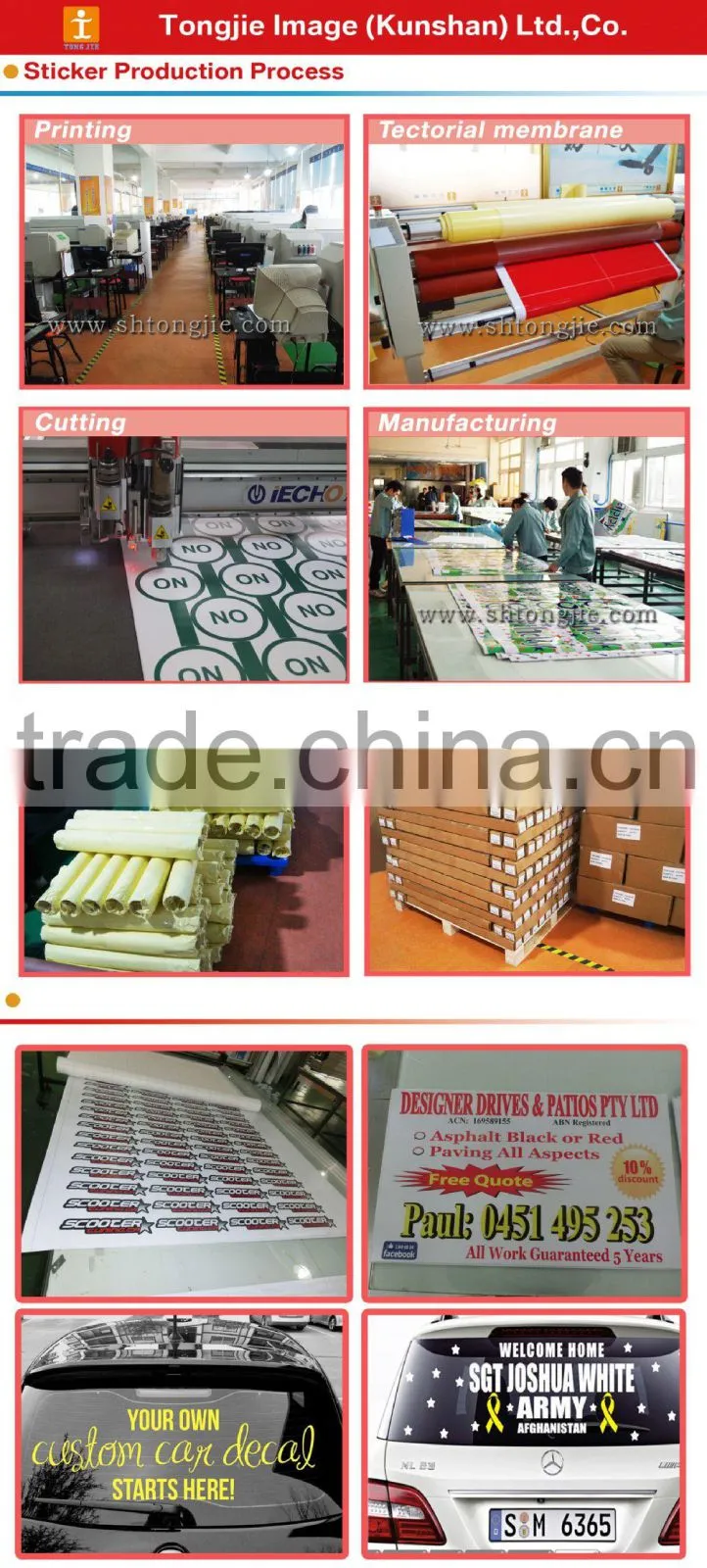 Vinyl Stickers Advertising 3M Glass Sticker Customized Good Qualities