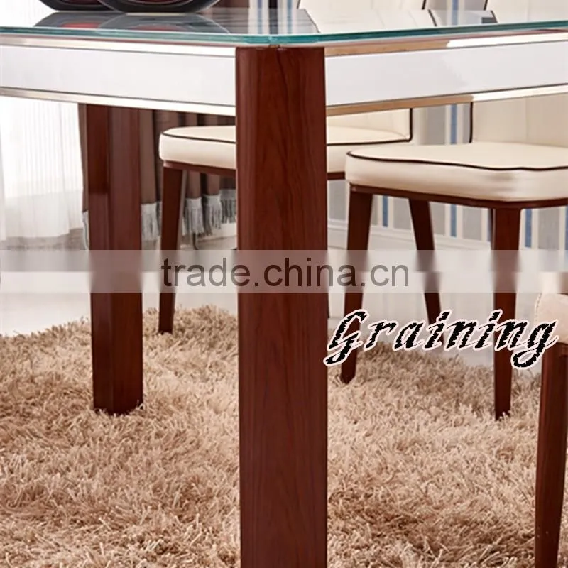 European modern minimalist tempered glass dining tables and chairs combination
