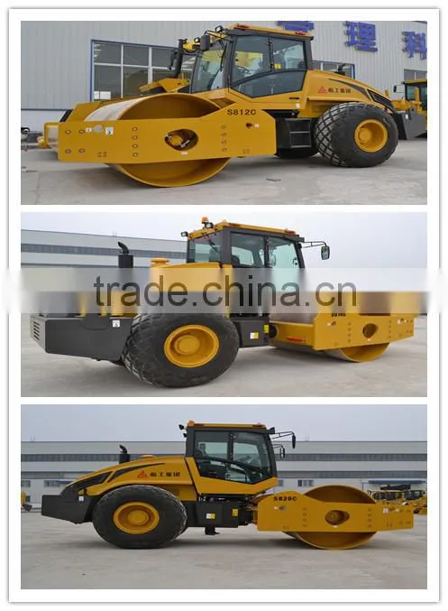 SDLG XCMG 10-14Ton Single drum Vibrating road roller with Cummins/Shanghai diesel engine for Exporting