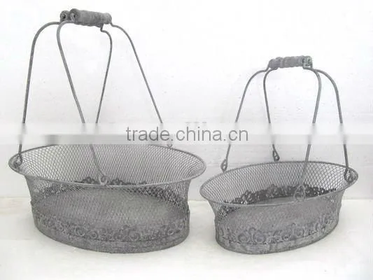 110578FD-1 Antique imitation metal wire flower basket