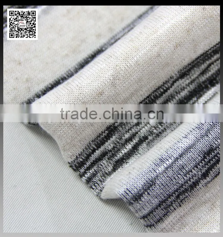 2016 for young lady's clothes newest design polyester and linen rib knit fabric