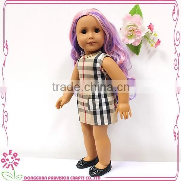 Wholesale new fashion 18 inch doll tartan clothes