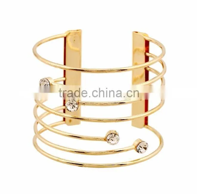 2016 Custom jewelry factory wide bangle bracelets gold