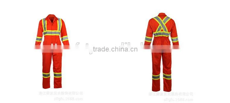 hot sell high visibility safety industrial coveralls workwear with reflective tape