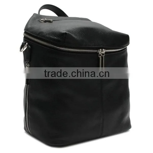 Fashion quality convertible backpack purse black leather backpack for women
