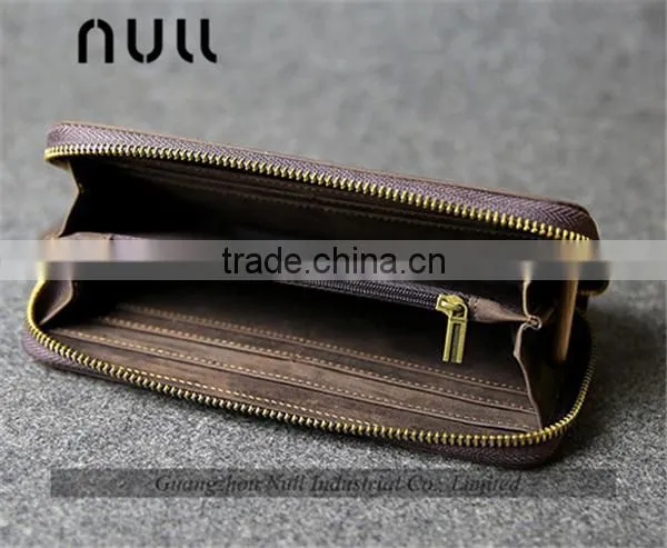 Wholesale custom durable zipper branded wallet for man