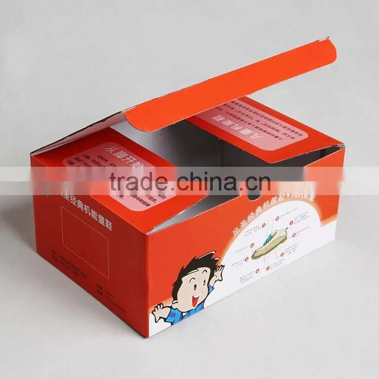Alibaba credible factory custom packaging box with corrugated paper for kids footwear
