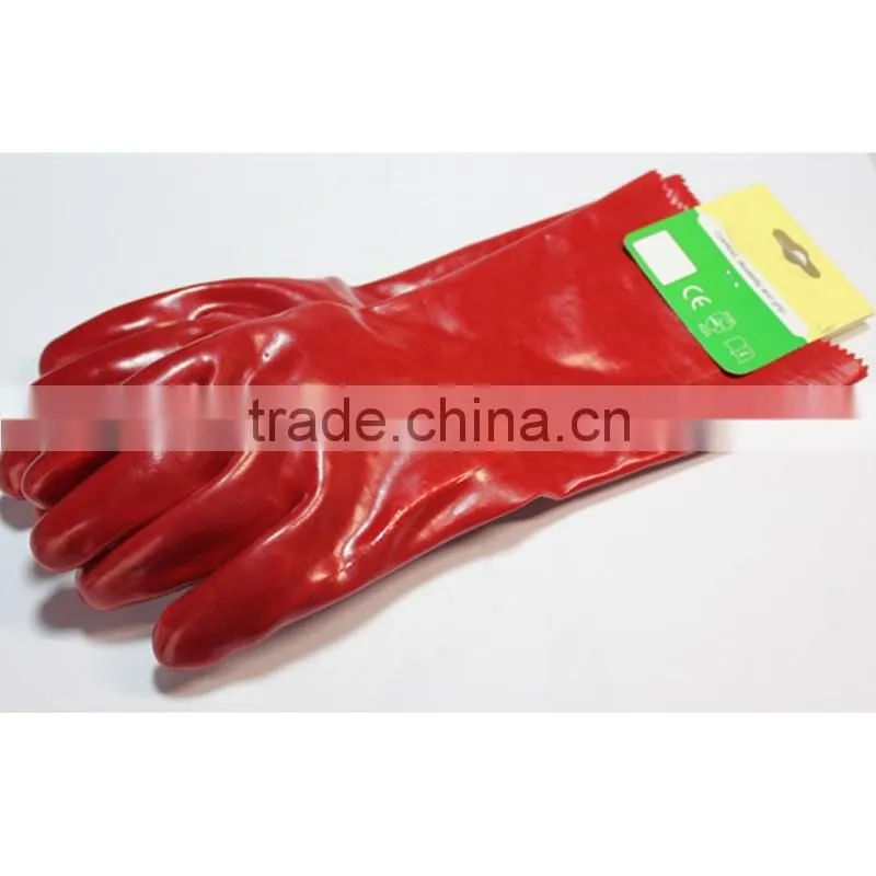 15 inch red pvc household gloves industrial gloves