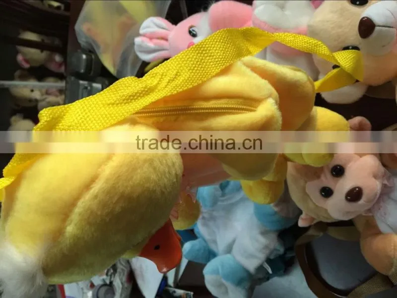 Hot selling new design plush backpack for promotion plush stuffed toy dog bag