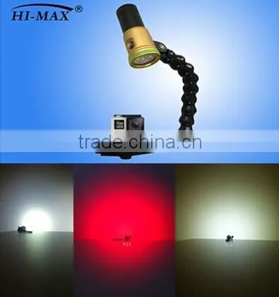 Hi-max V11 diving video light 2400lm u2led white & red lighting underwater diving