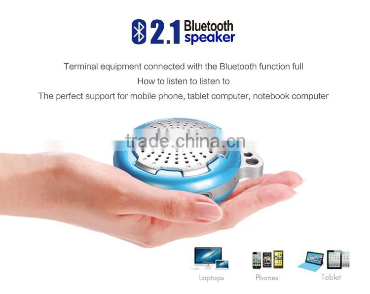 Patent design 2015 new product cheap round bluetooth speaker with Keychain for gift promotion